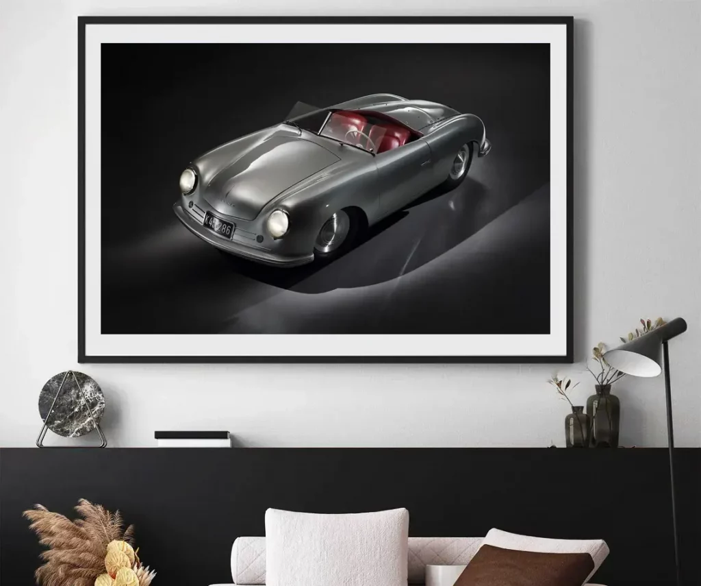 Porsche Nr. 1 als Bild an der Wand